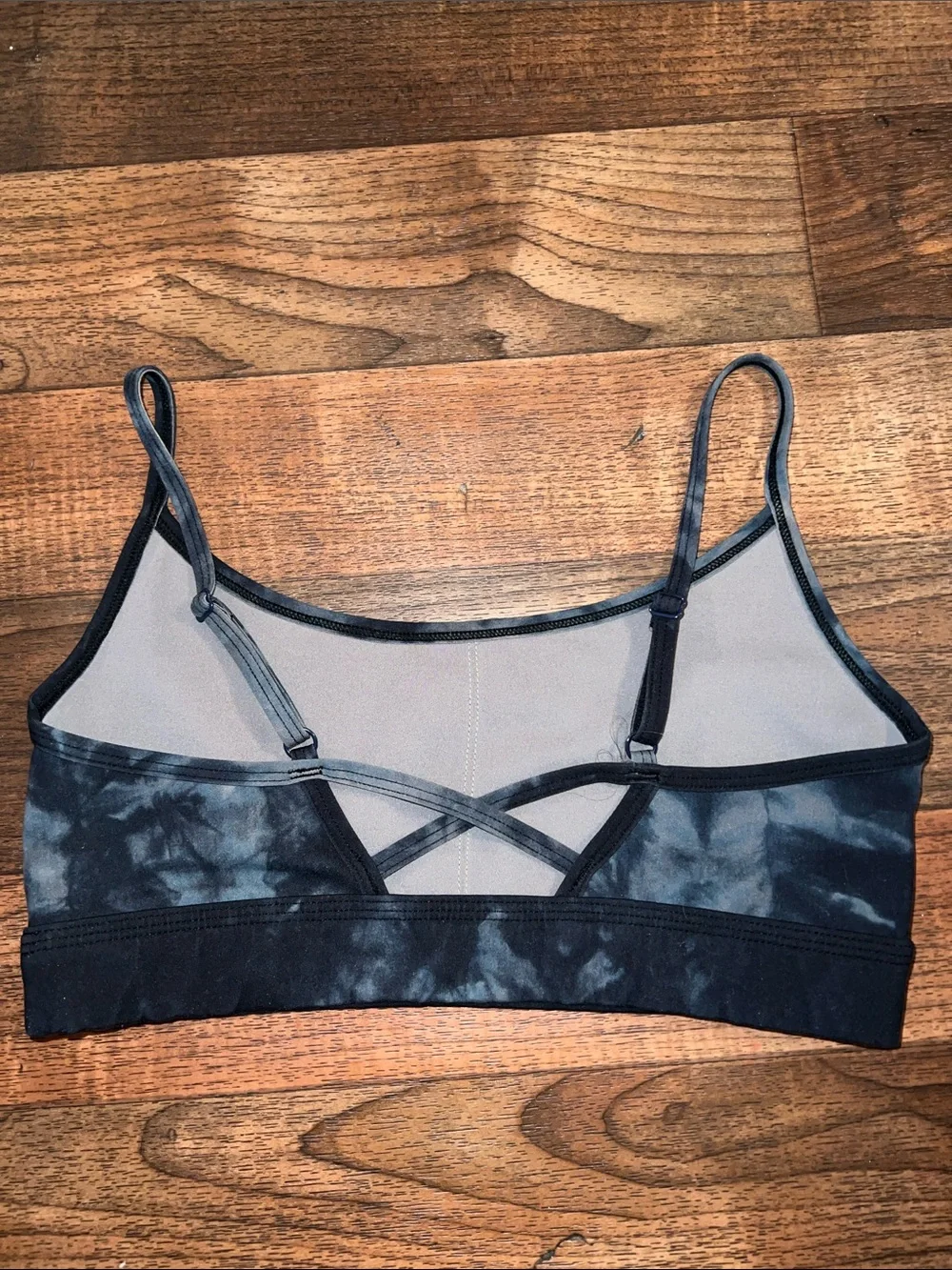Alphalete Black & Gray Tie-Dye Seamless Bralette Small